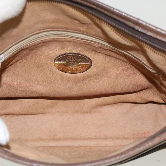 GUCCI PLUS GG Canvas Clutch Bag PVC Leather Beige Auth 50530 - Picture 10 of 16